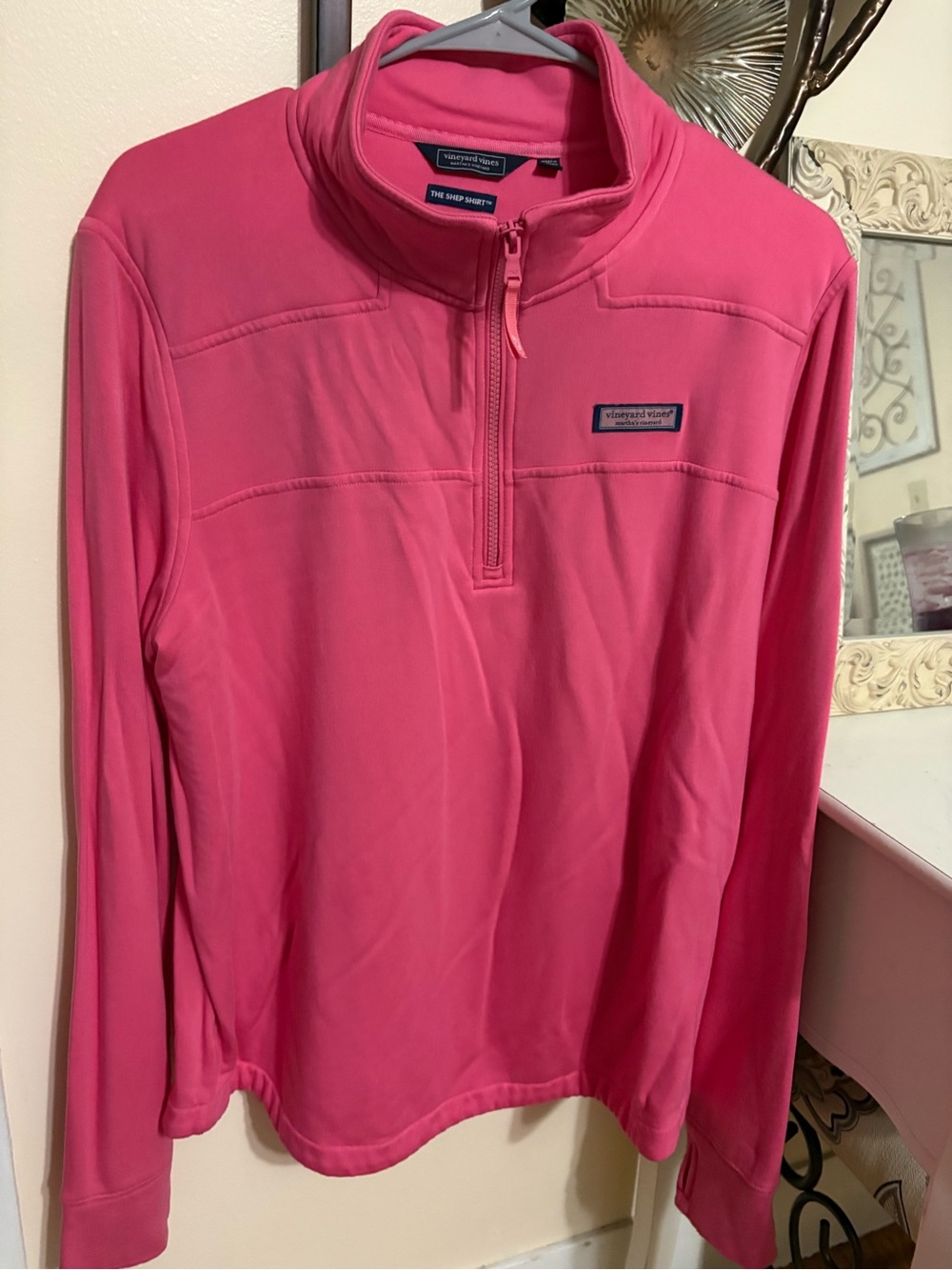 Like New Vineyard Vines Women's Bright Pink Half-Zip Pullover